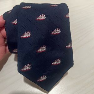 Vintage Embroidered Ship Nautical Necktie